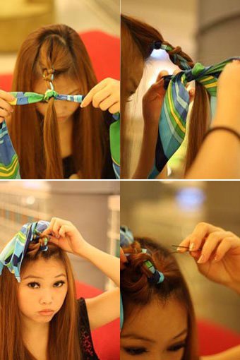 利用发带巧妙结合刘海，创造而出清爽发型