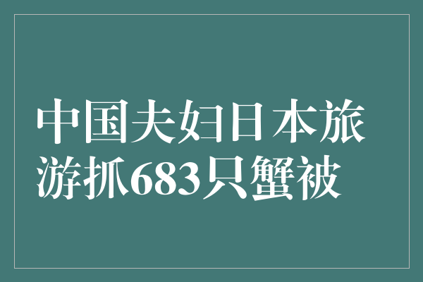 中国夫妇日本旅游抓683只蟹被捕